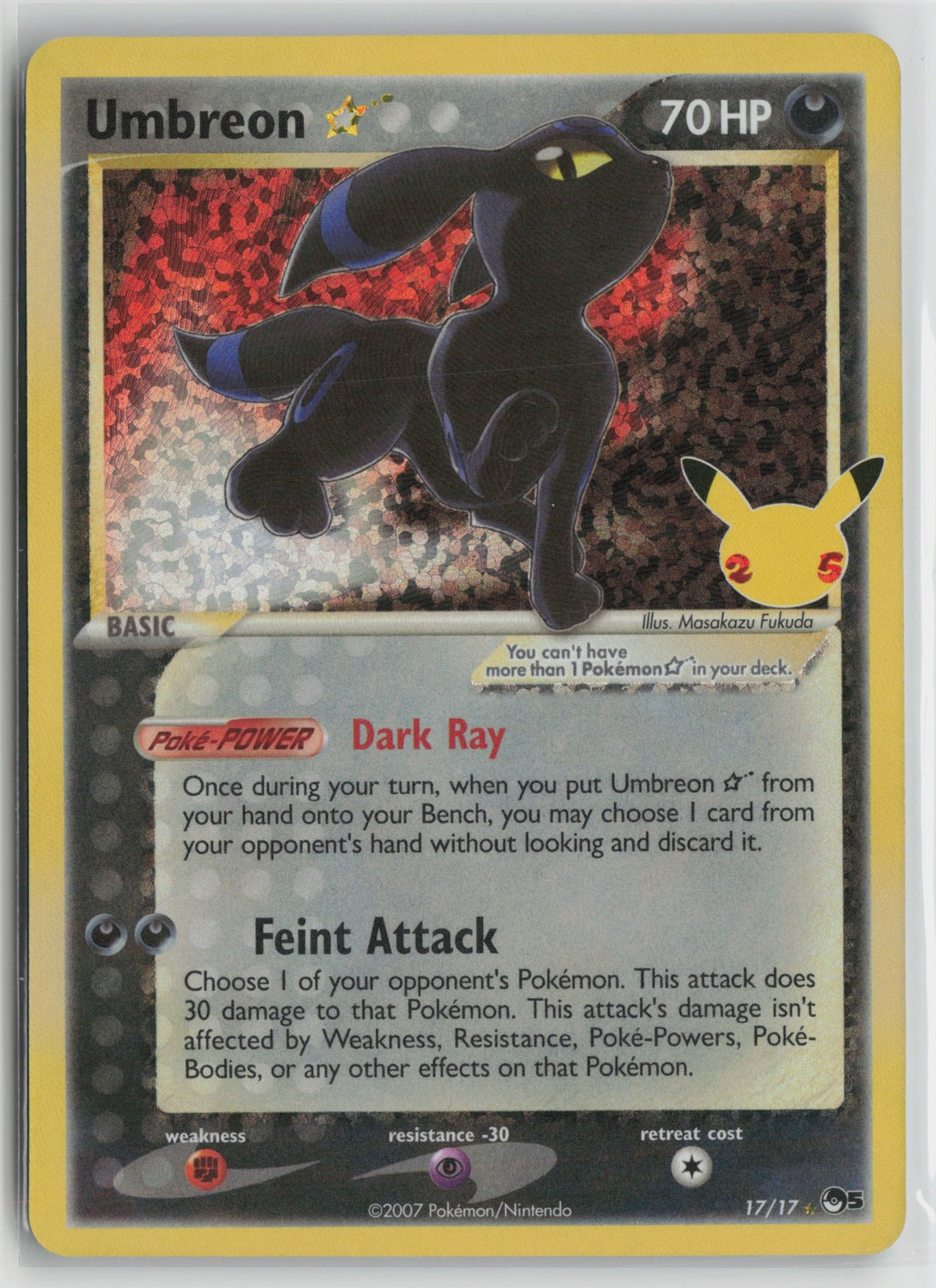 Umbreon Star Classic Collection Holo CCC 17/17 NM