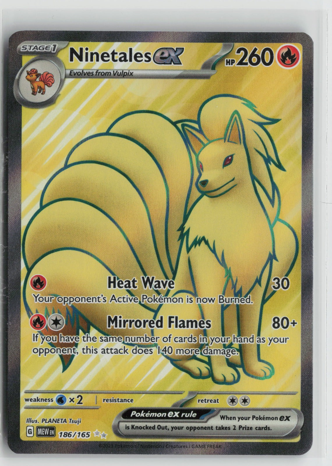 Ninetales ex Ultra Rare Holo MEW 186/165 NM- B