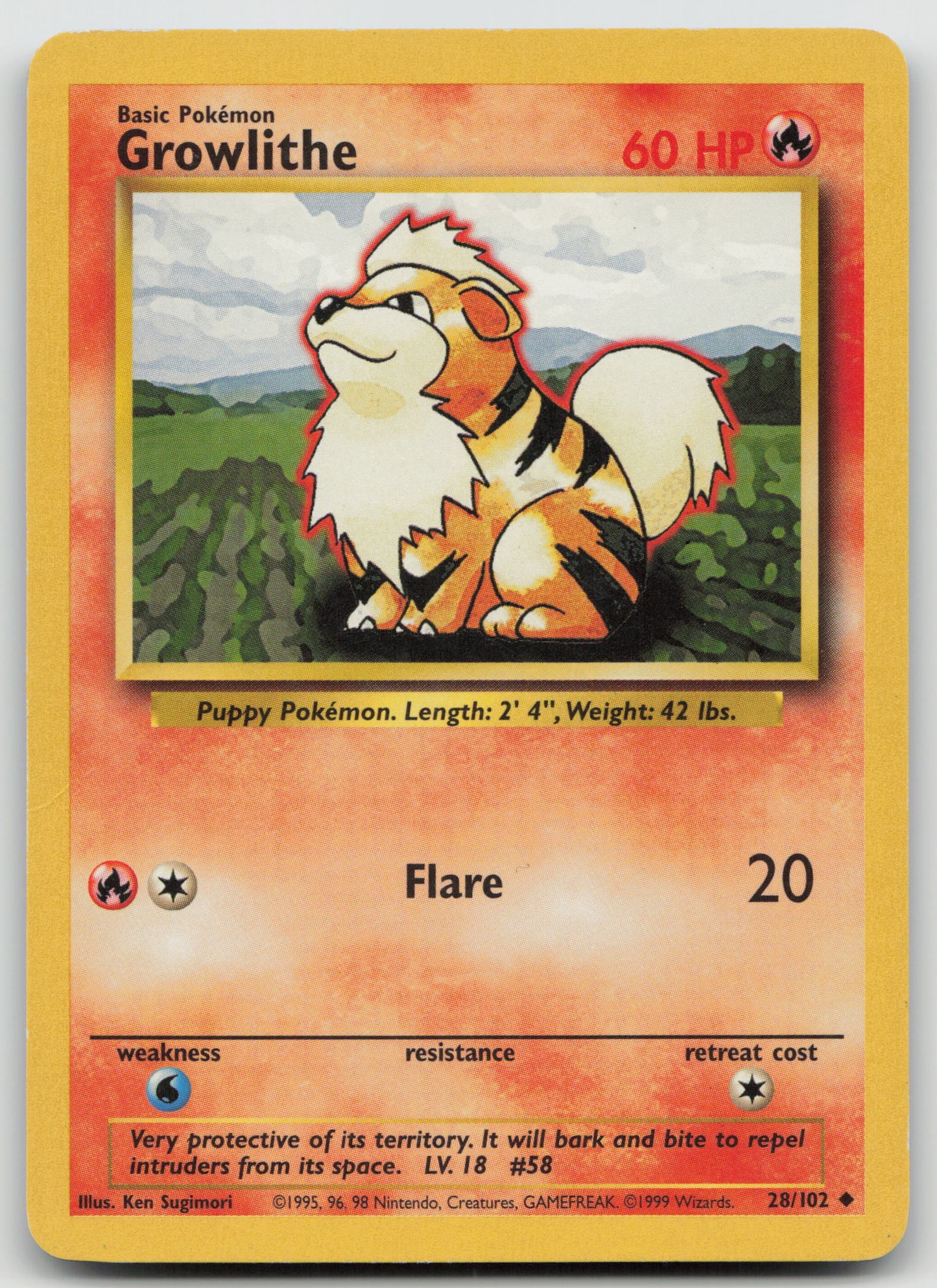 Growlithe Uncommon Normal BS 028/102 HP