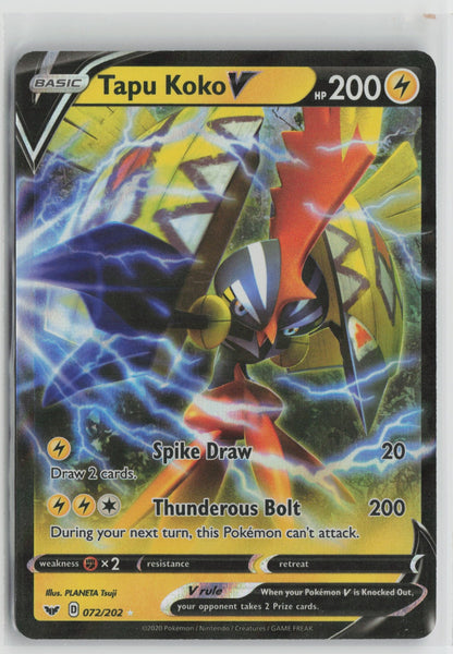Tapu Koko V Ultra Rare Holo SWSH01 072/202 NM