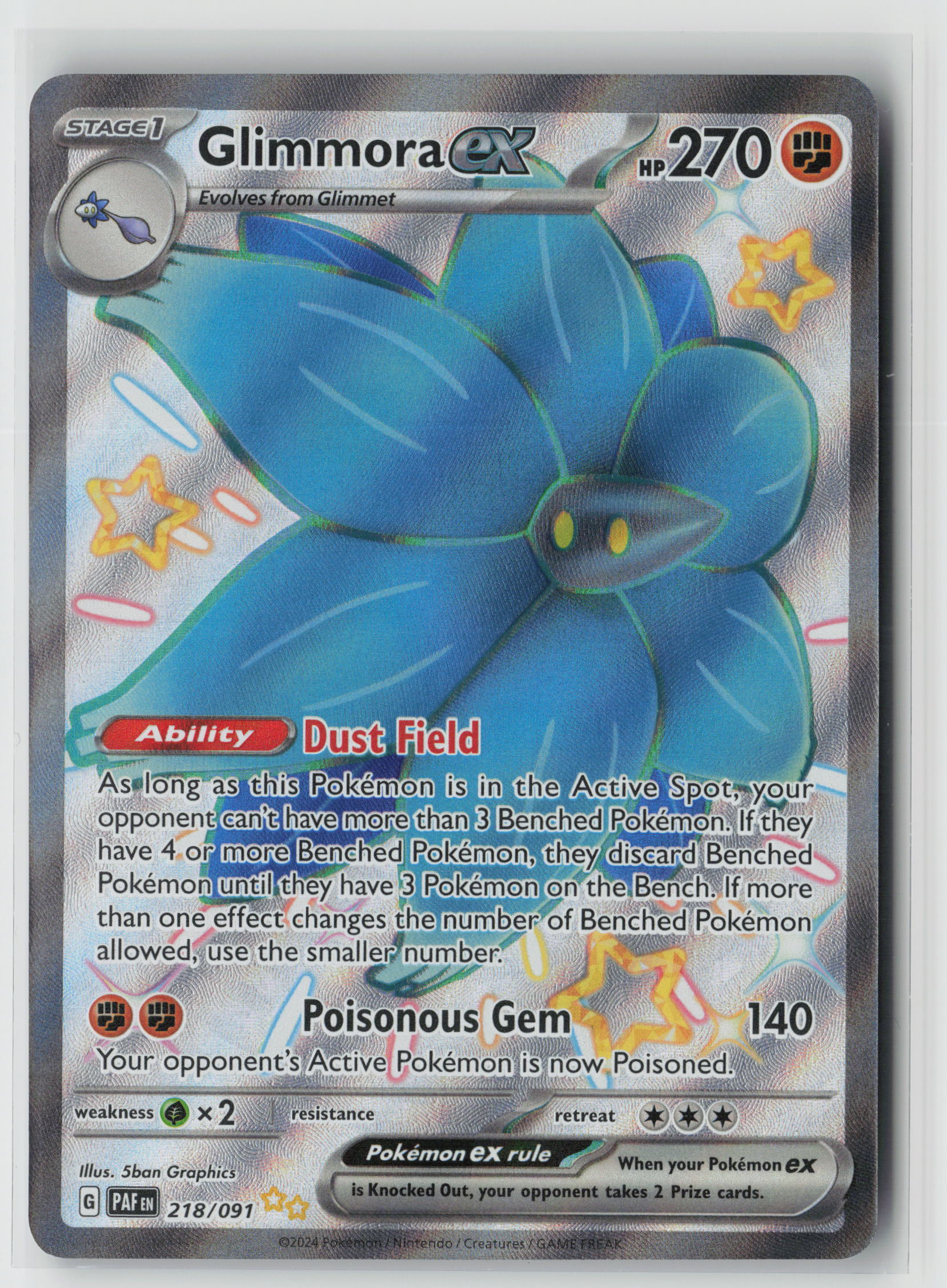 Glimmora ex Shiny Ultra Rare SV: Paldean Fates 218/091 NM