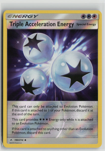 Triple Acceleration Energy Uncommon Reverse Holo SM10 190/214 NM