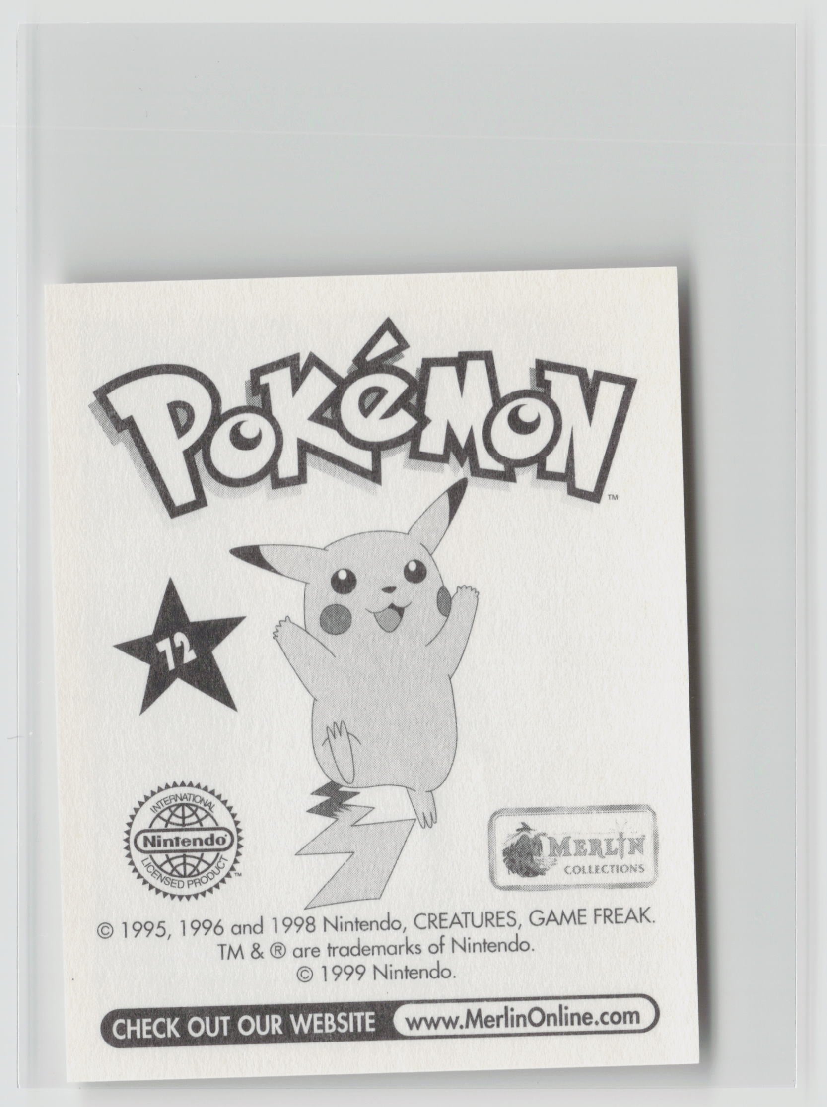 Tentacool - Merlin Topps Sticker 1999 #72 NM (Back)