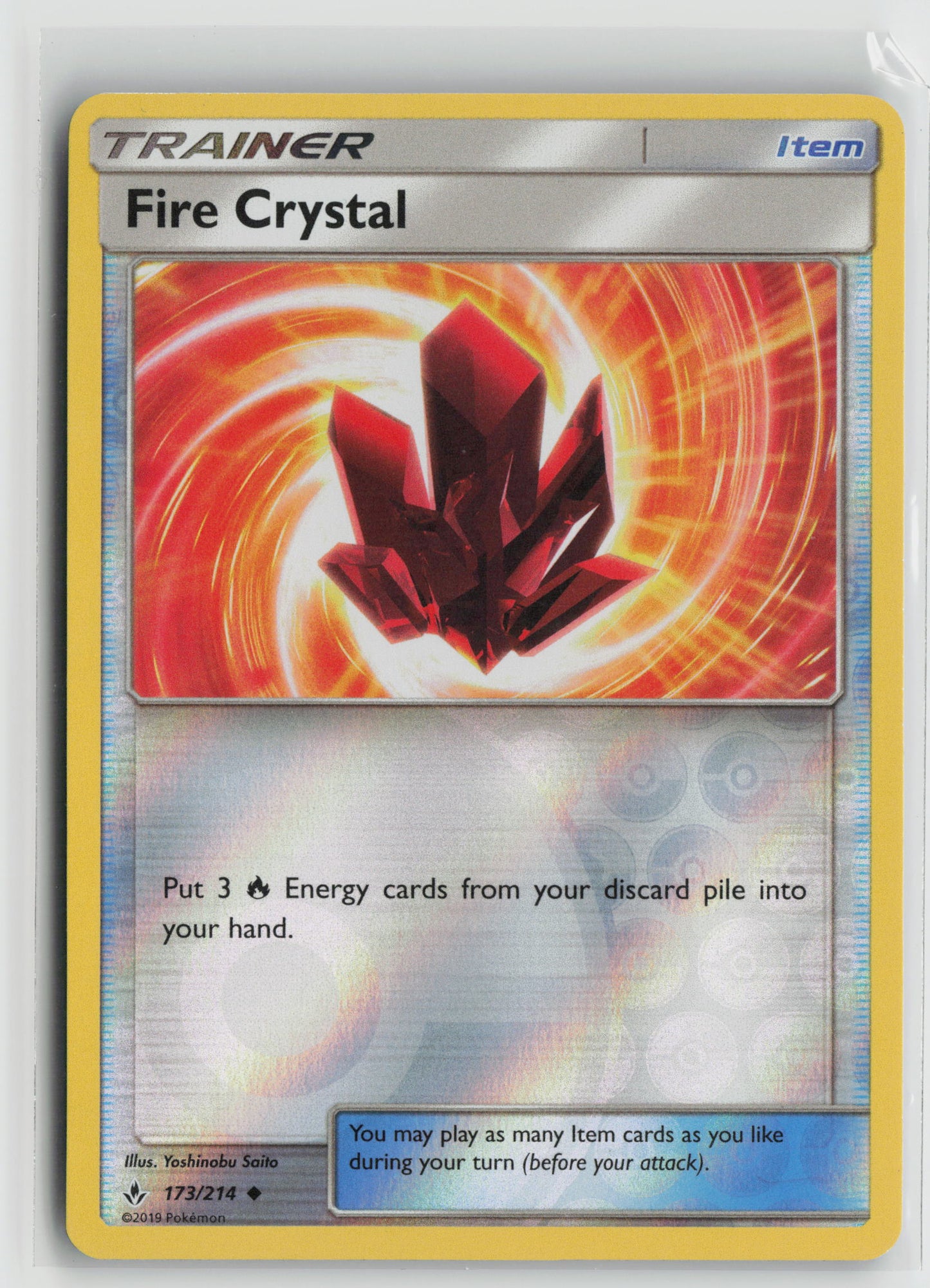 Fire Crystal Uncommon Reverse Holo SM10 173/214 NM