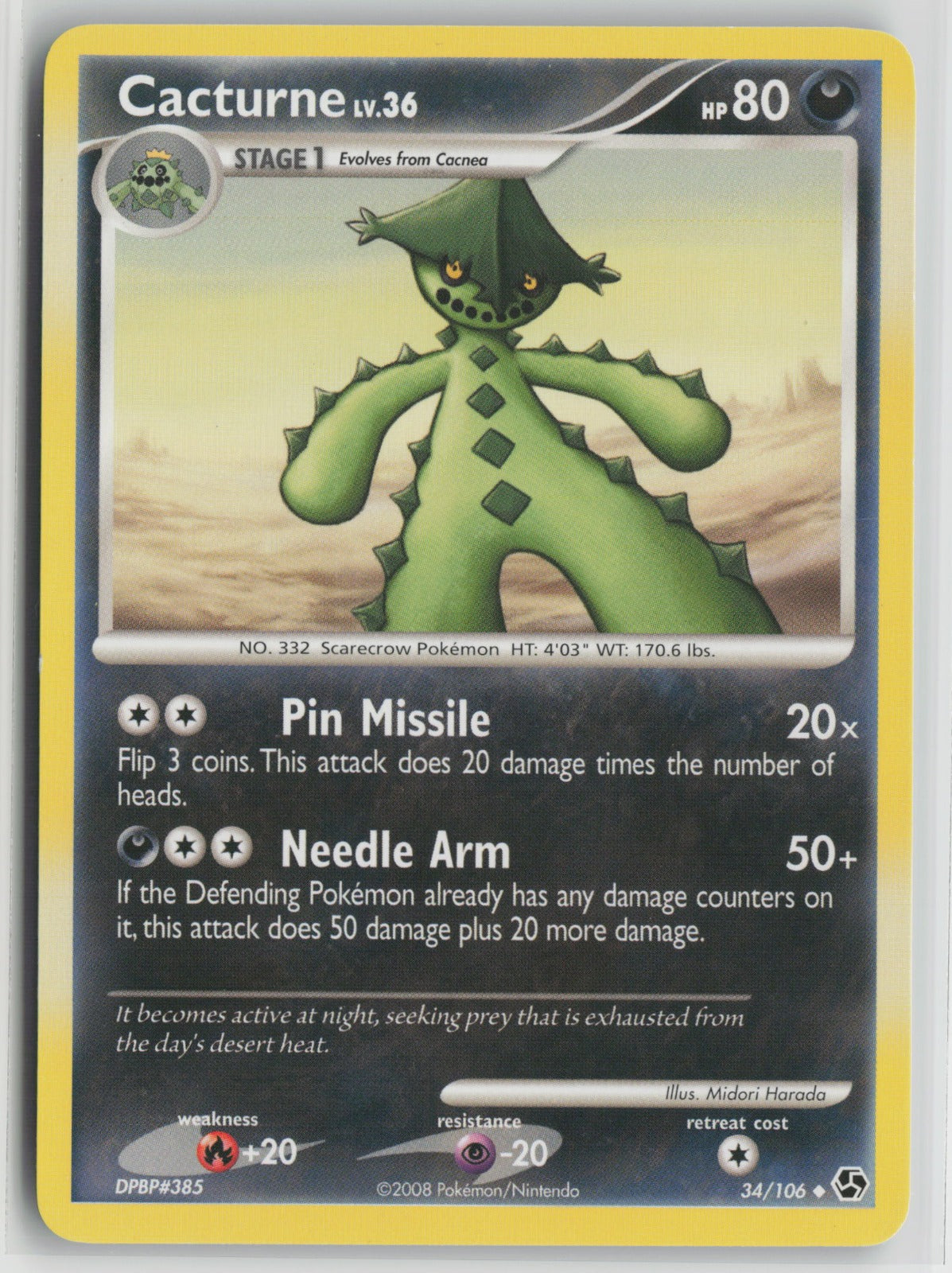 Cacturne Uncommon GE 34/106 NM