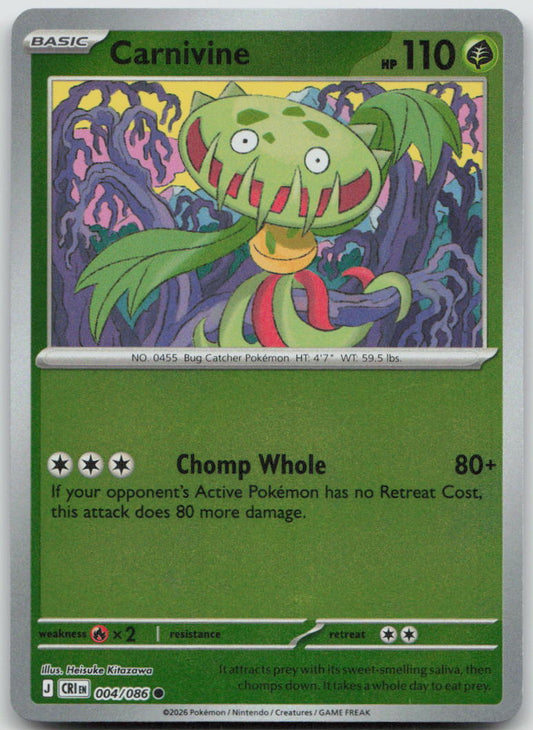 Carnivine Common Reverse Holo CRI 004/086 NM