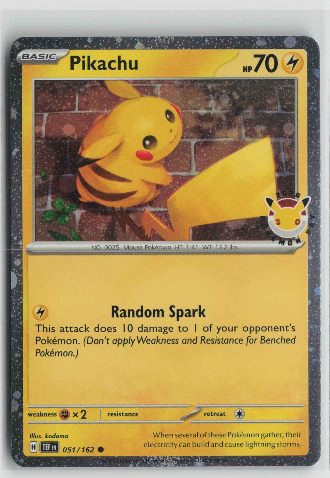 Pikachu (Pokemon Day 2026) Common Holo MCAP 051/162 NM