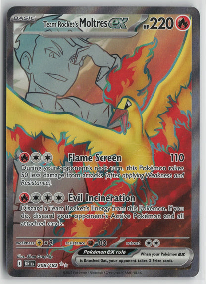 Team Rocket's Moltres ex - Ultra Rare Holo DRI 208/182 NM
