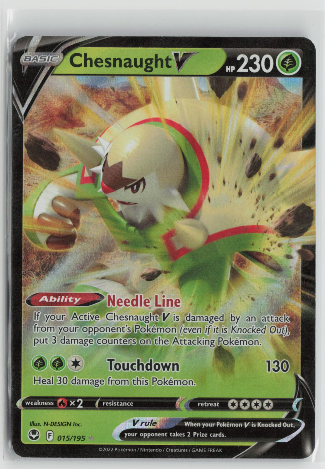 Chesnaught V Ultra Rare Holo SWSH12 015/195 NM