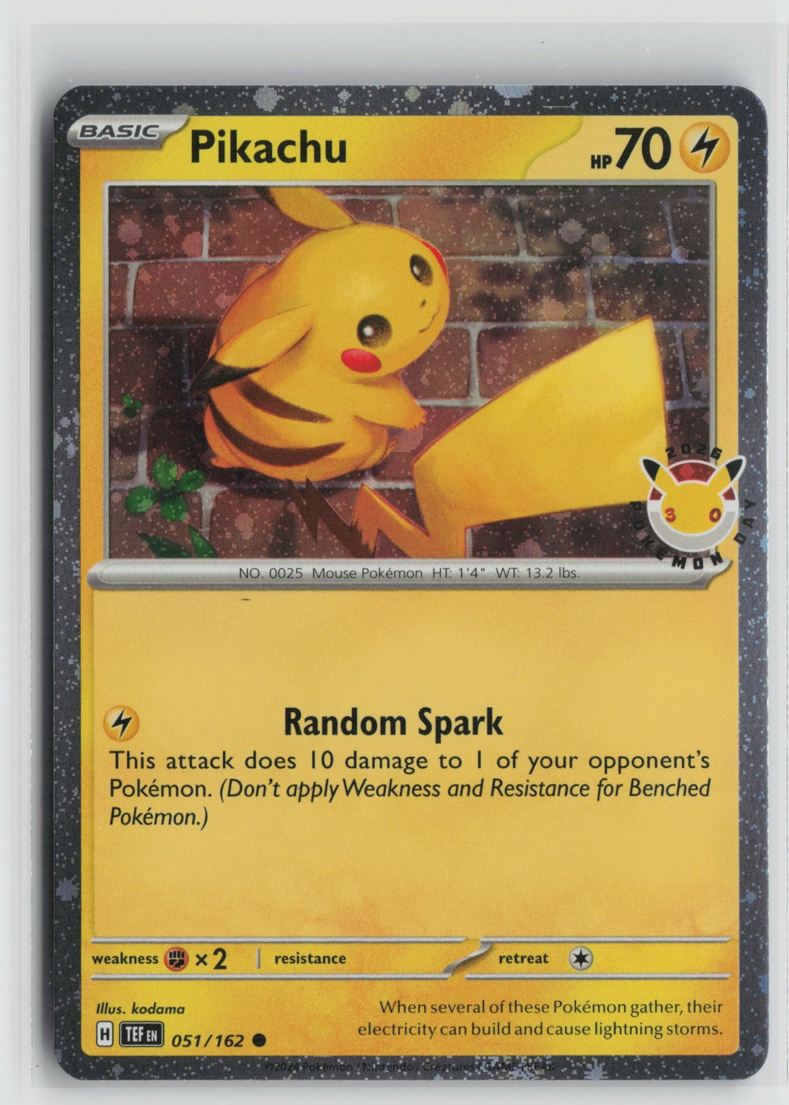 Pikachu (Pokemon Day 2026) Common Holo MCAP 051/162 NM