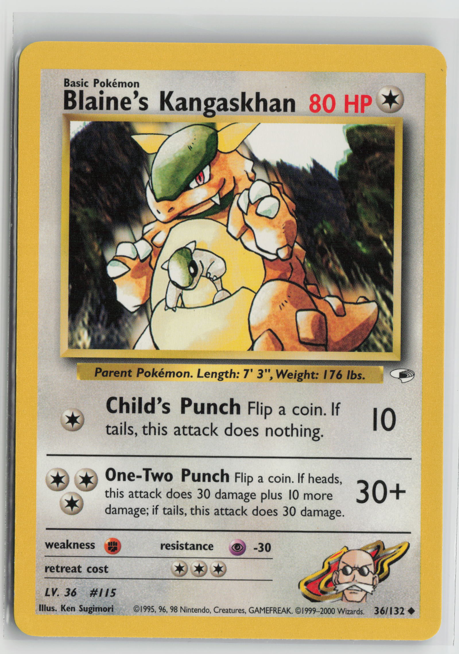 Blaine's Kangaskhan Uncommon Unlimited G1 036/132 LP