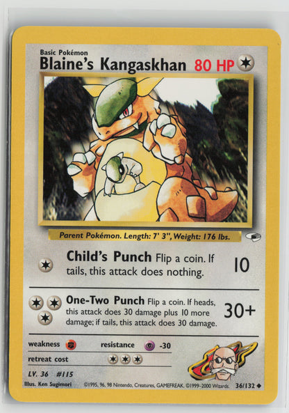 Blaine's Kangaskhan Uncommon Unlimited G1 036/132 LP