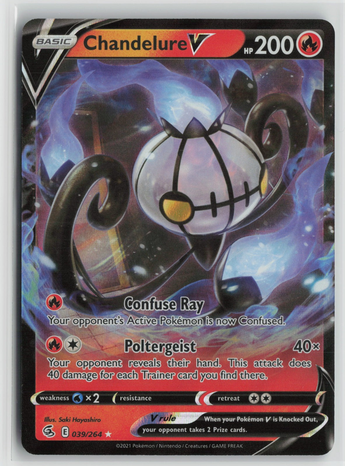 Chandelure V Ultra Rare Holo SWSH08 039/264 NM
