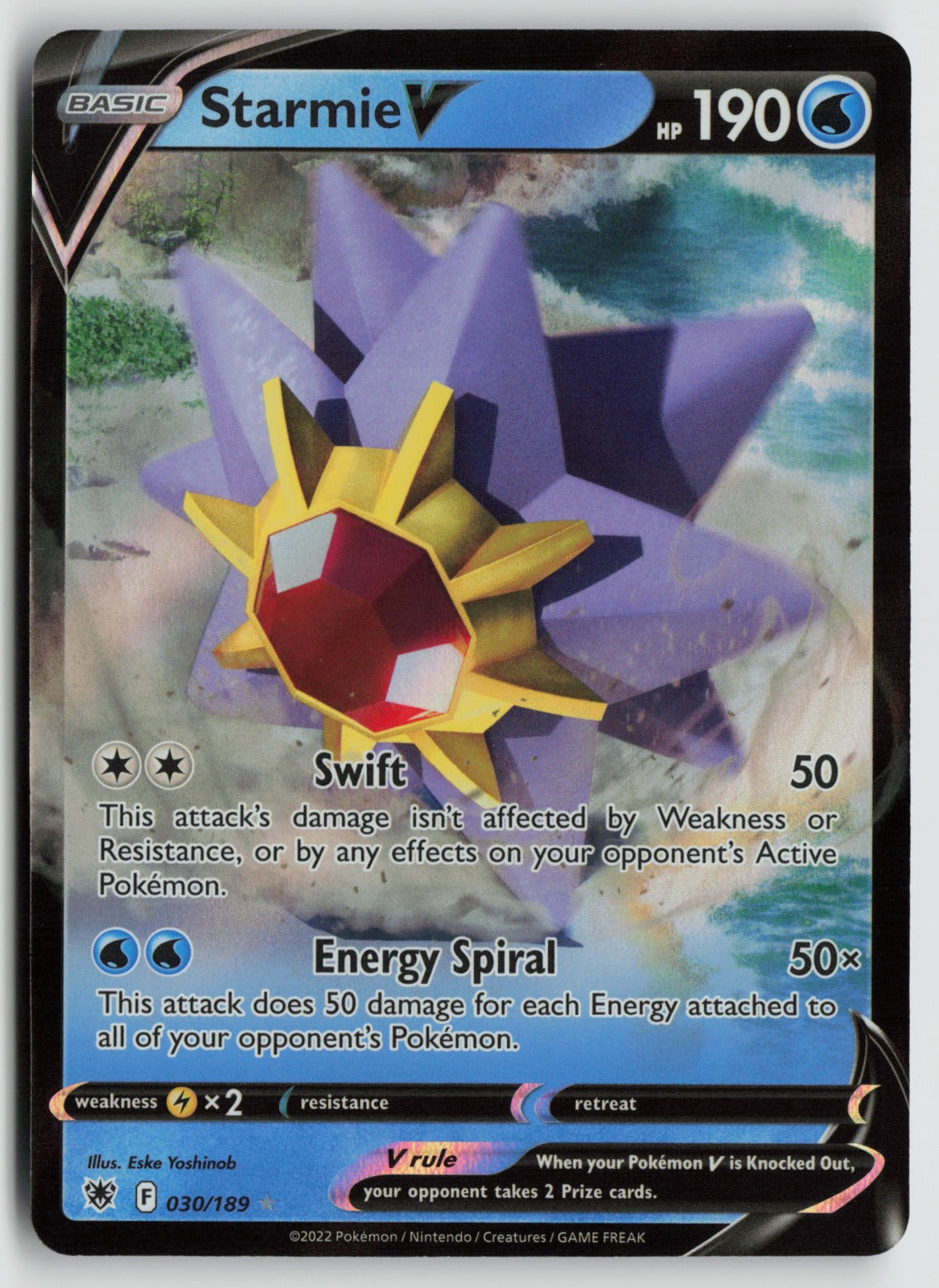 Starmie V Ultra Rare Holo SWSH10 030/189 NM