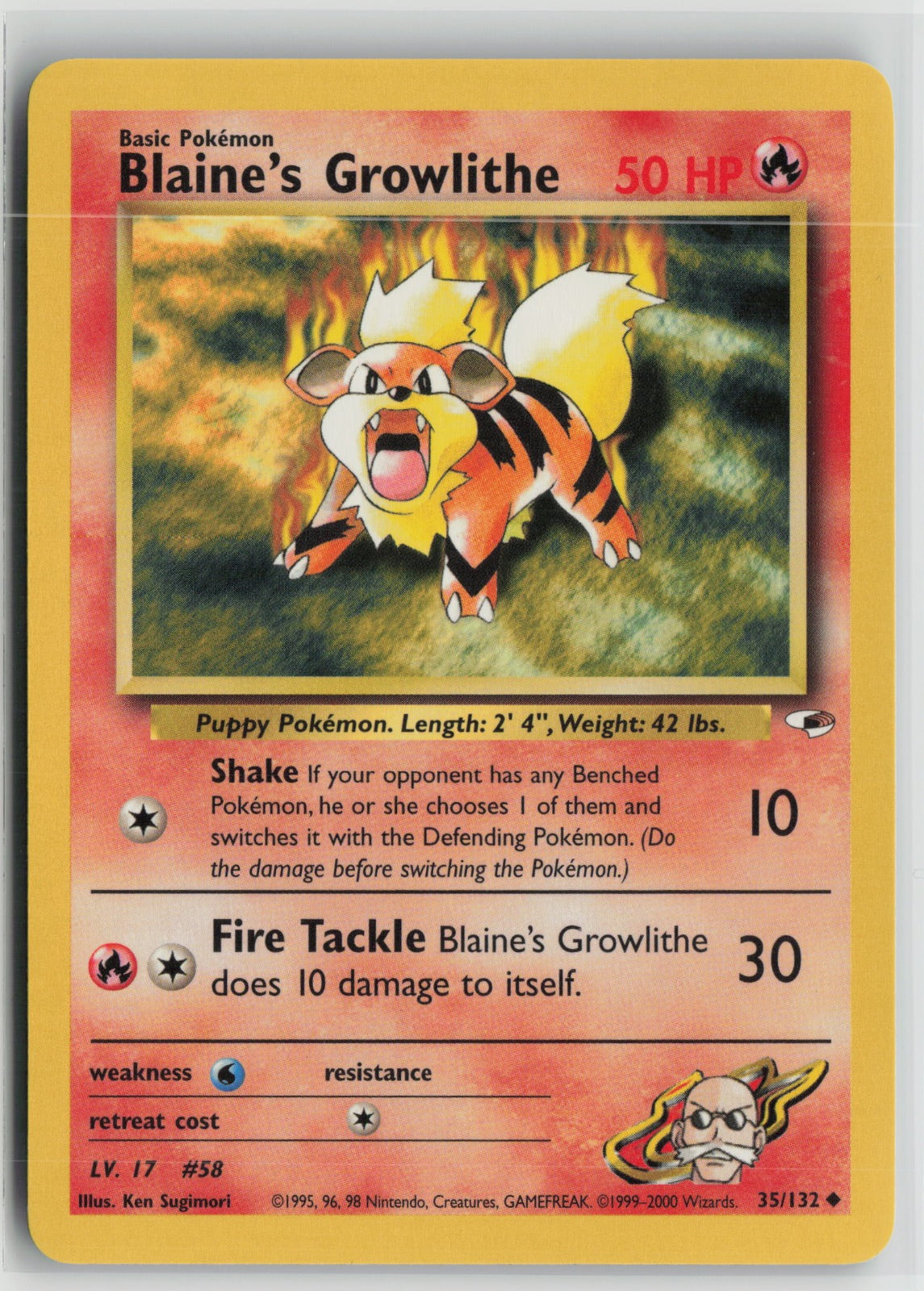 Blaine's Growlithe (35) Uncommon Unlimited G1 035/132 NM