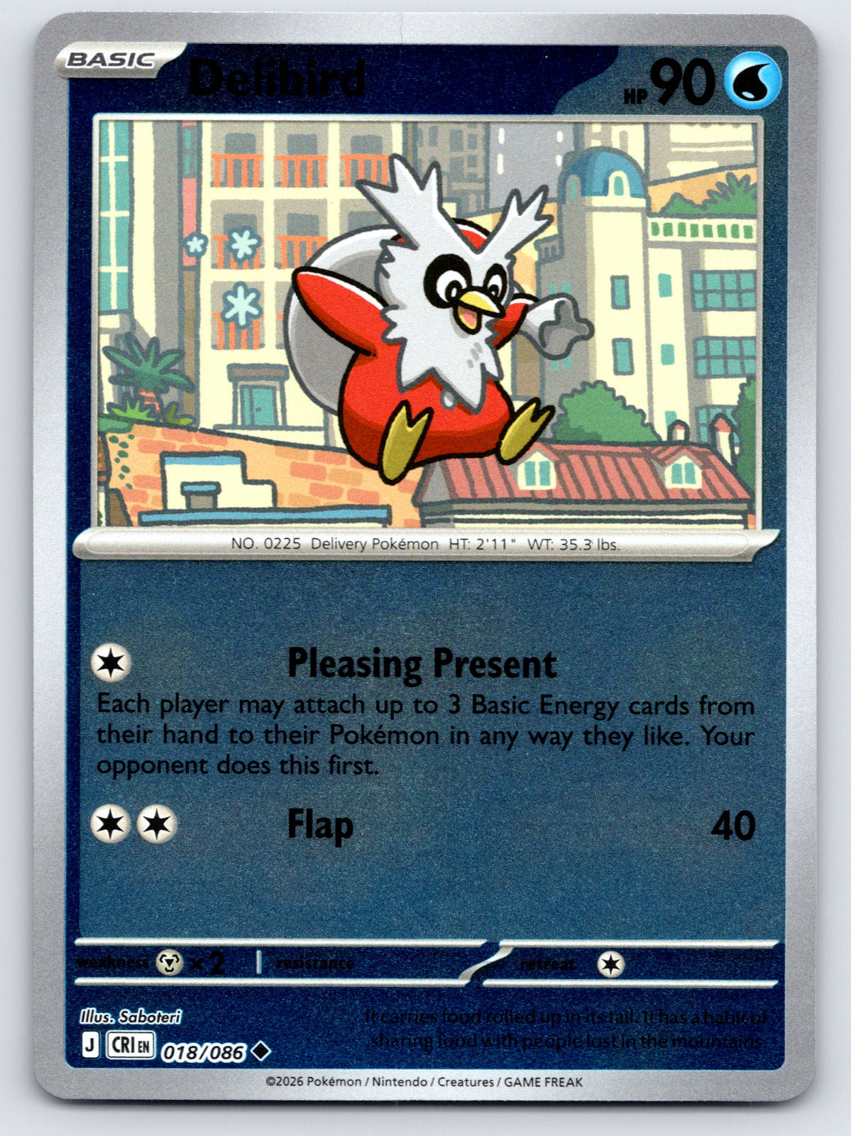 Delibird Uncommon Reverse Holo CRI 018/086 NM