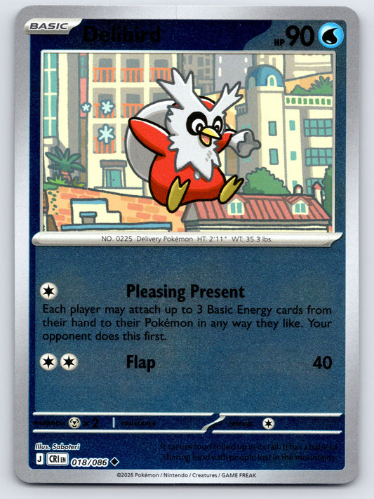 Delibird Uncommon Reverse Holo CRI 018/086 NM