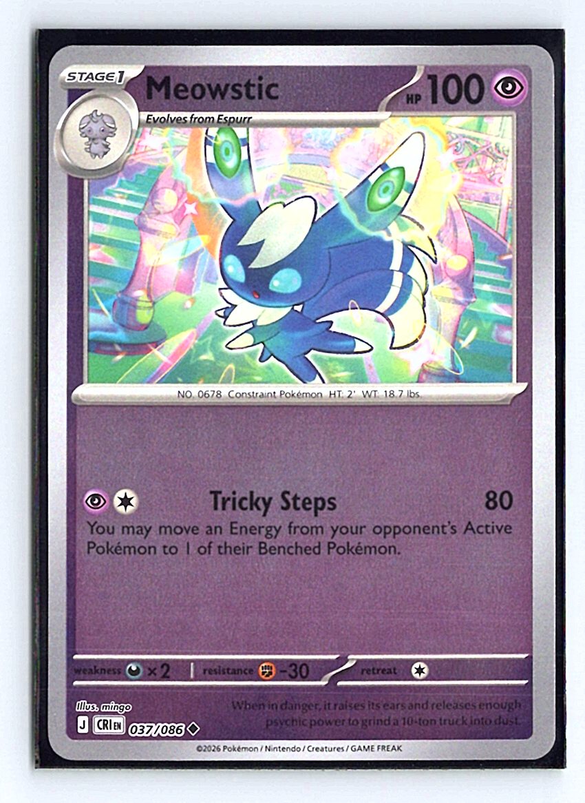 Meowstic Uncommon Reverse Holo CRI 037/086 NM