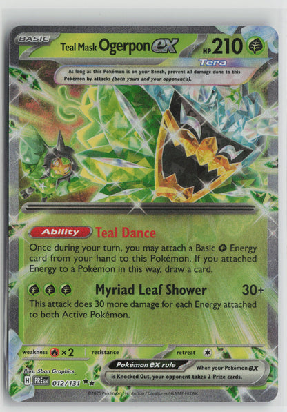 Teal Mask Ogerpon ex - Double Rare Holo PRE 012/131 NM