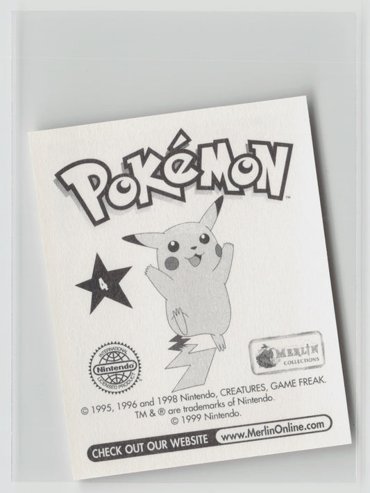 Charmander - Merlin Topps Sticker 1999 #4 NM (Back)