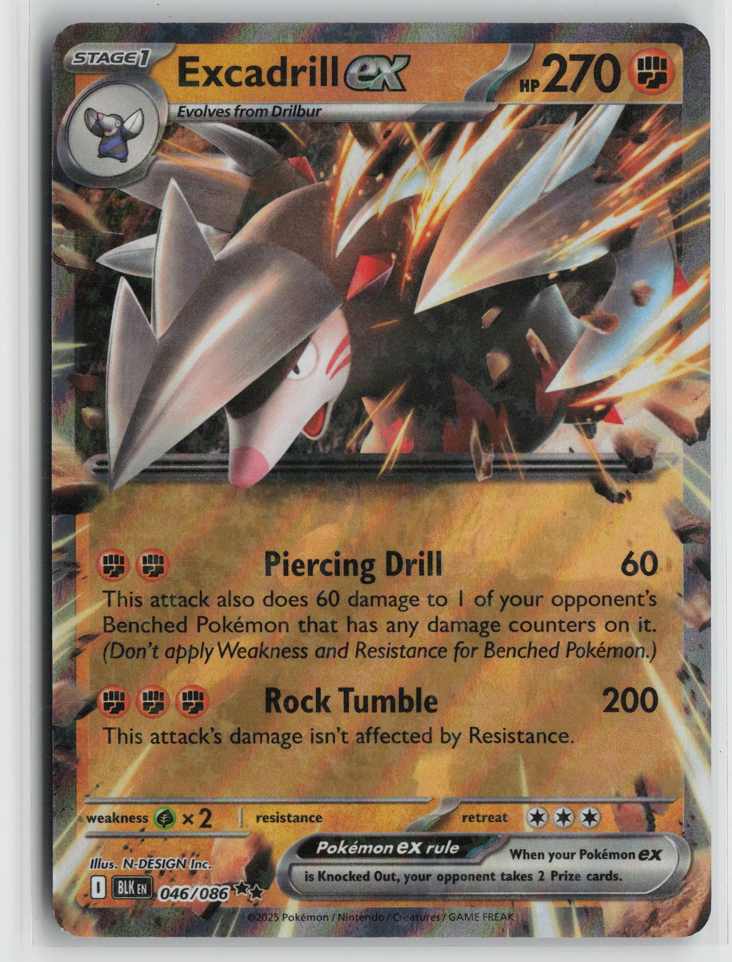 Excadrill ex Double Rare SV: Black Bolt 046/086 NM