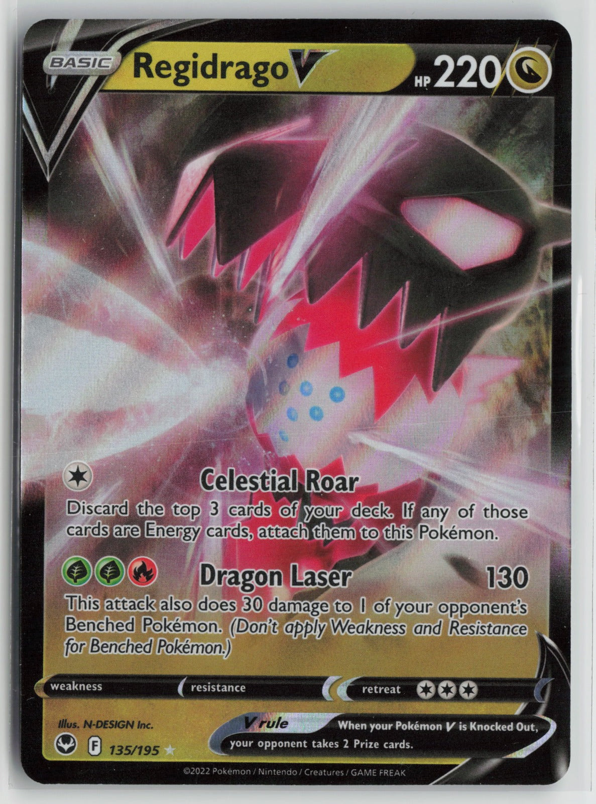 Regidrago V Ultra Rare Holo SWSH12 135/195 NM