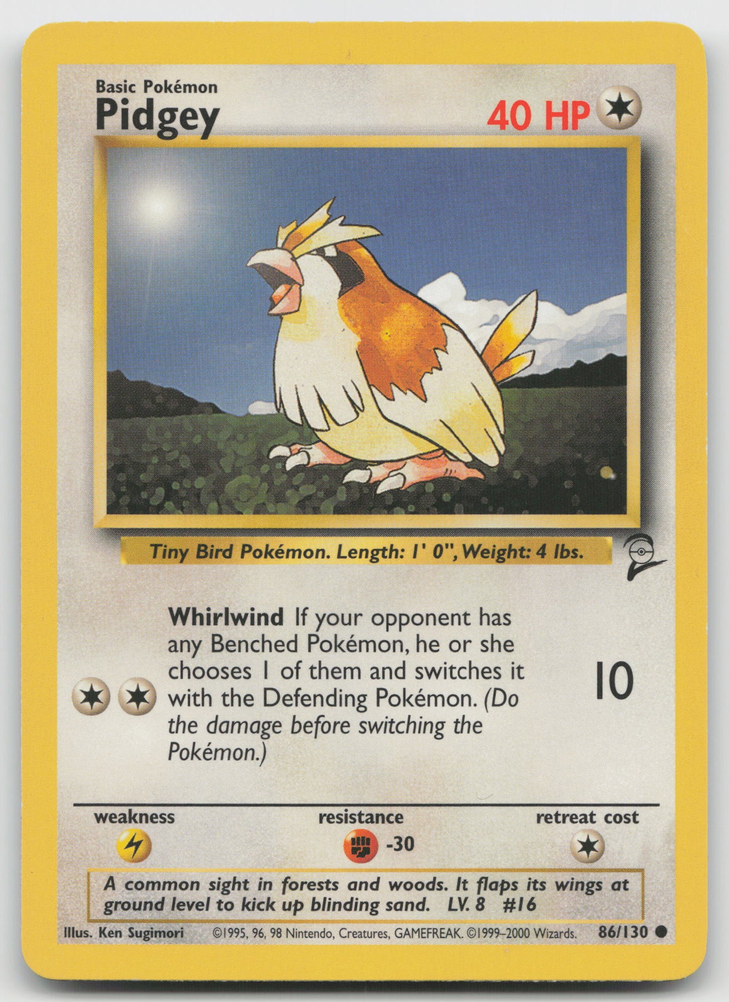 Pidgey Common Normal BS2 086/130 LP