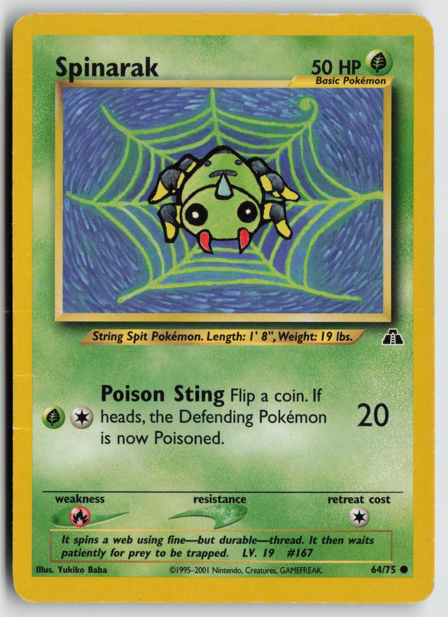 Spinarak Common Neo Discovery 64/75 HP