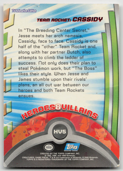 Team Rocket: Cassidy HV5 Topps TV Animation Edition Non-Holo LP (Back)