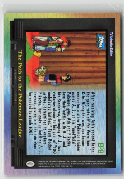 EP8 The Path to the Pokemon League Topps TV Animation Series 1999 Non-Holo NM (Back)