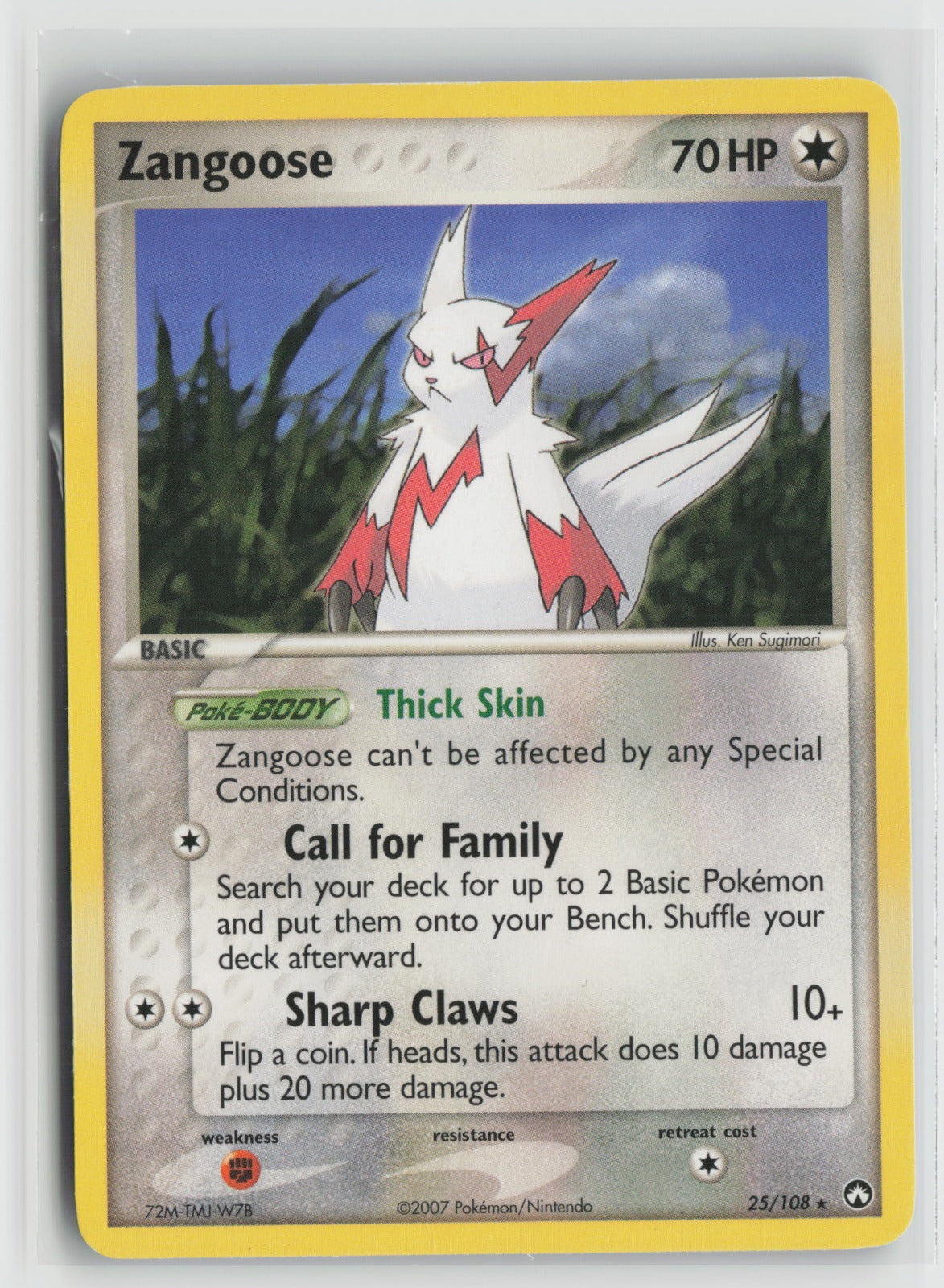 Zangoose Rare PK 25/108 MP