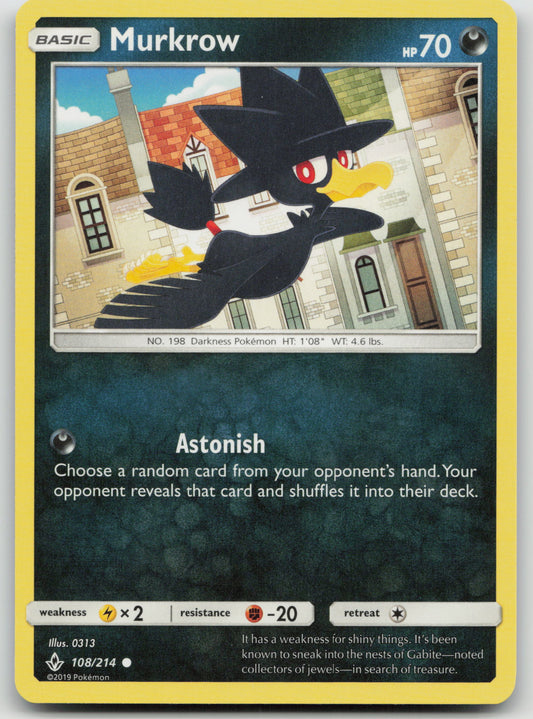 Murkrow Common Normal SM10 108/214 NM