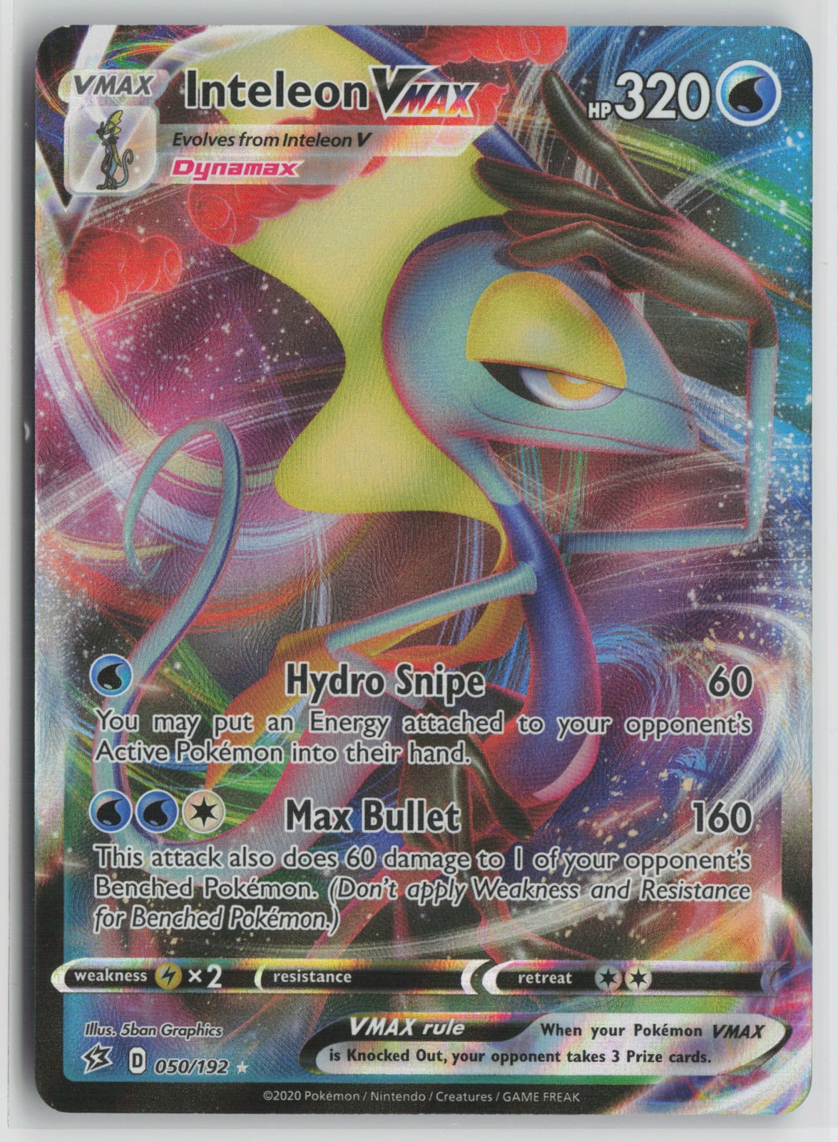 Inteleon VMAX Ultra Rare Holo SWSH02 050/192 NM