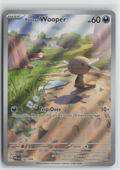Paldean Wooper Illustration Rare Holo PFL 102/094 NM