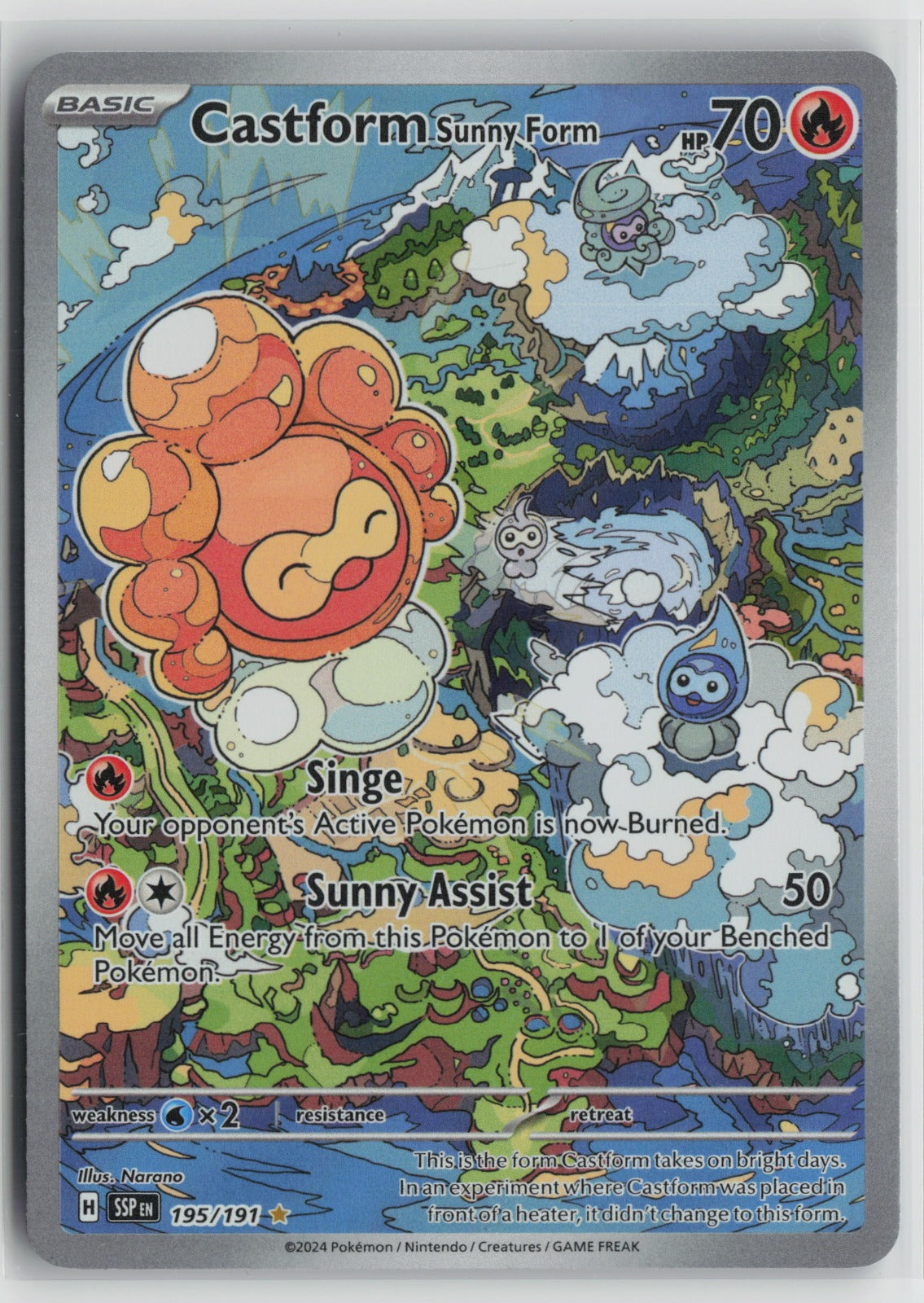 Castform Sunny Form - Illustration Rare Holo SSP 195/191 NM