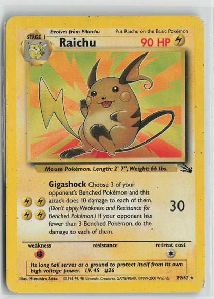 Raichu (29) Rare Unlimited FO 29/62 MP