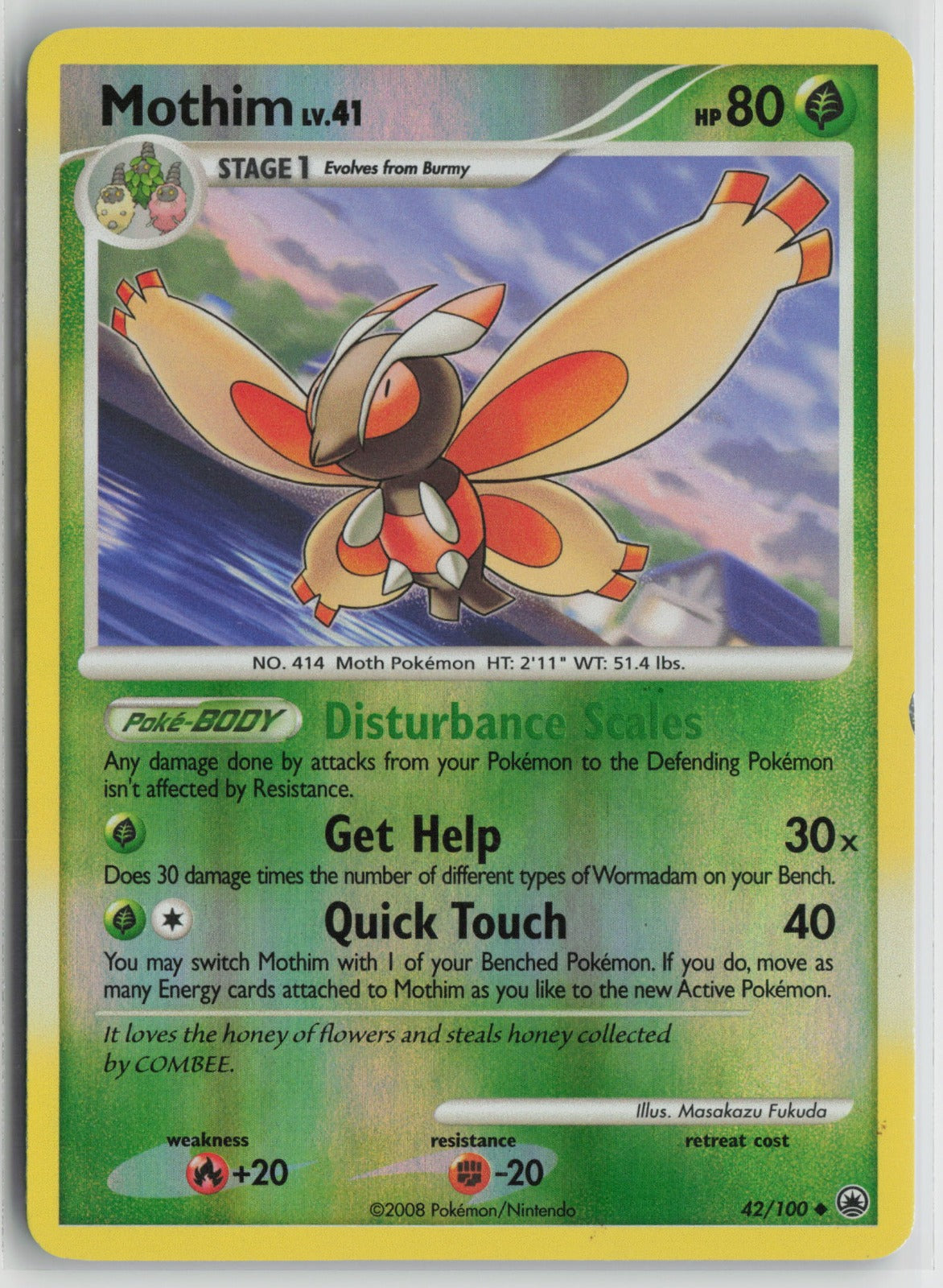 Mothim Uncommon Reverse Holo MD 42/100 LP