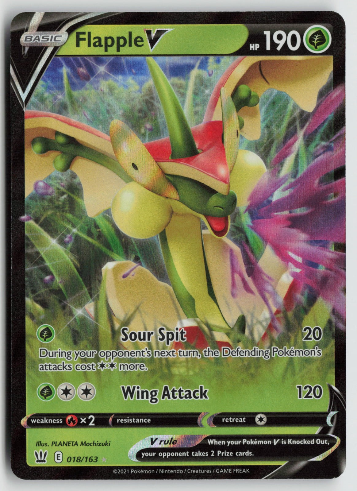 Flapple V Ultra Rare Holo SWSH05 018/163 NM