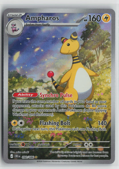 Ampharos - Illustration Rare Holo CRI 090/086 NM