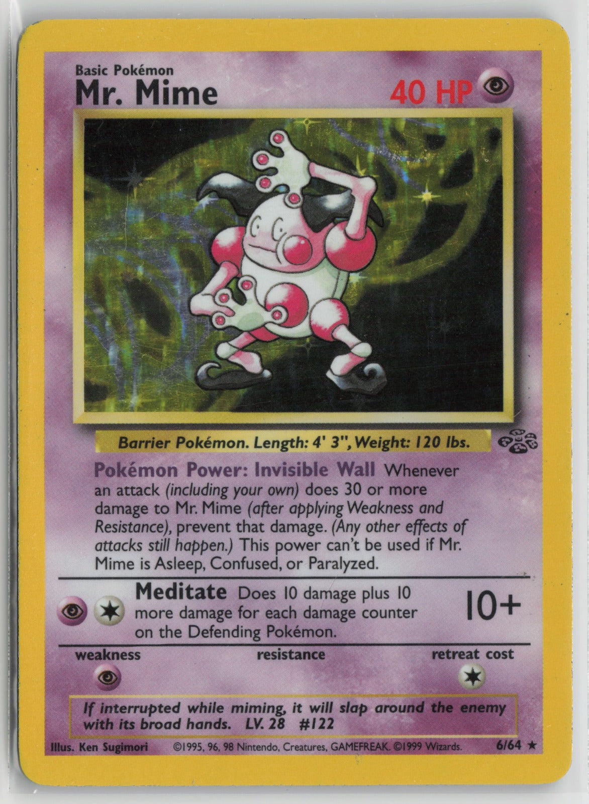 Mr. Mime 6 Holo Rare Holo JU 06/64 HP