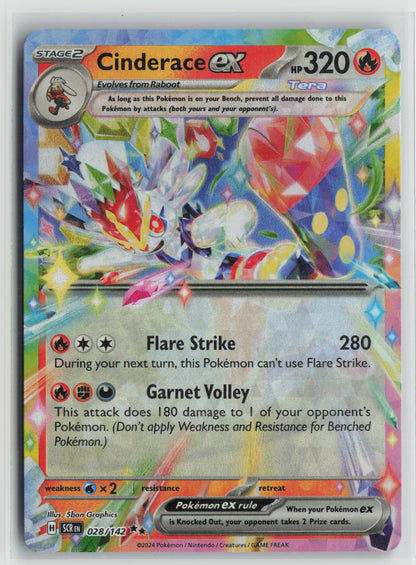 Cinderace ex - Double Rare SV07: Stellar Crown 028/142 NM