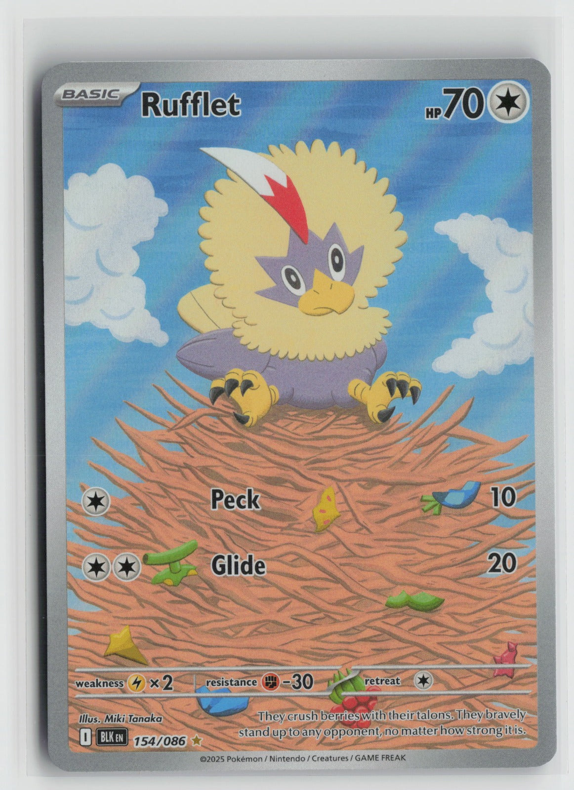 Rufflet Illustration Rare Holo BLK 154/086 NM