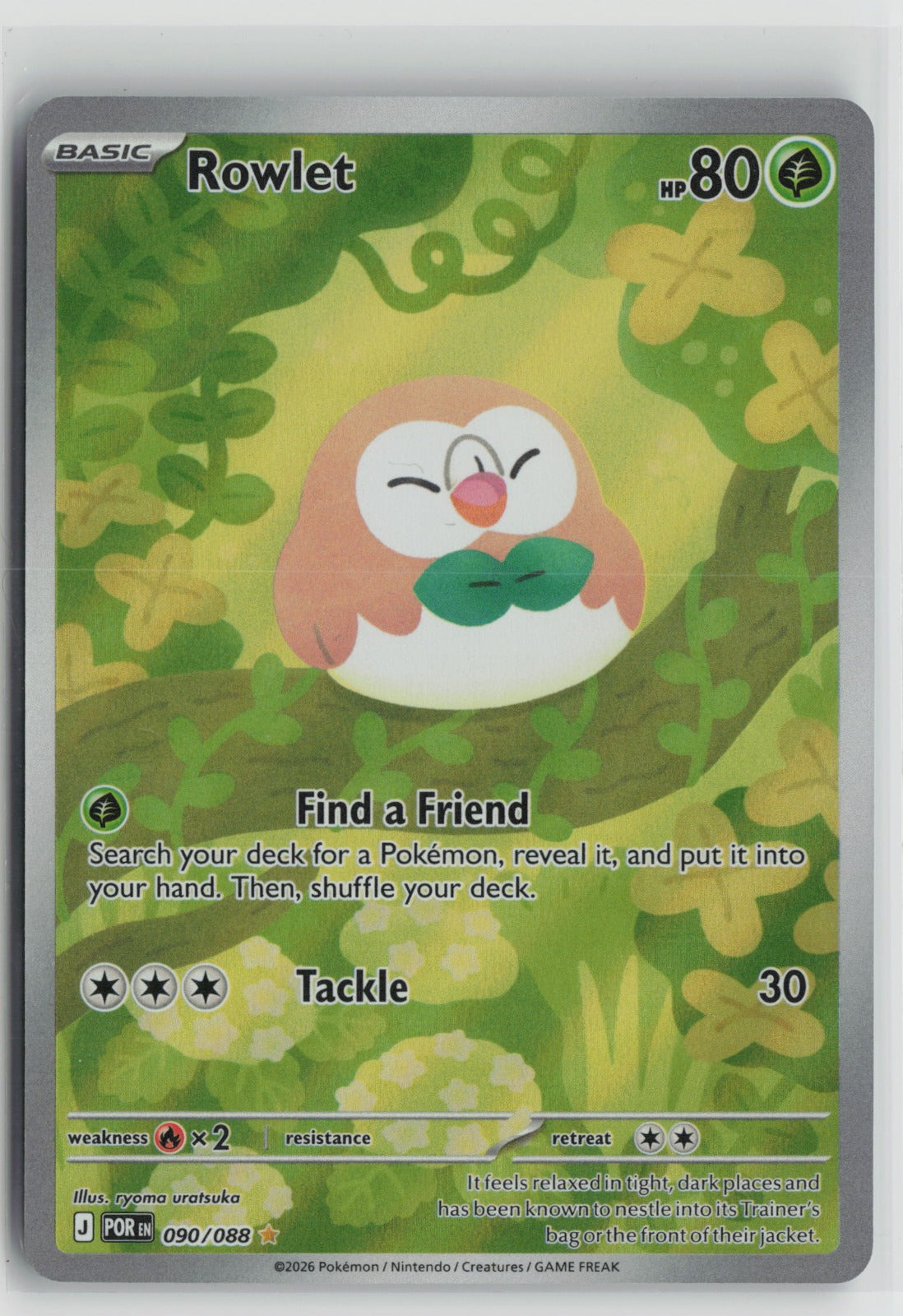 Rowlet Illustration Rare Holo POR 090/088 NM