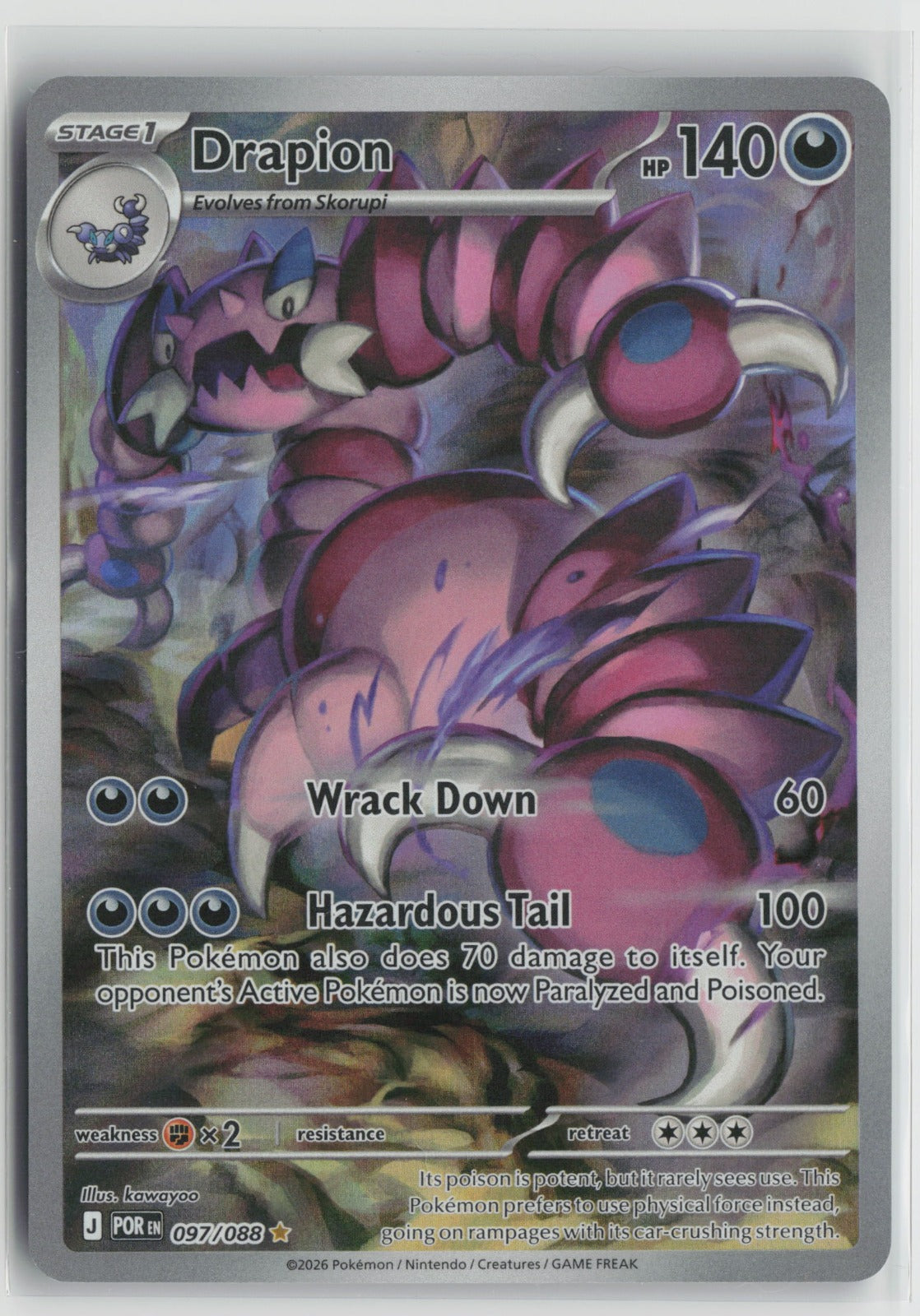 Drapion - Illustration Rare Holo POR 097/088 NM