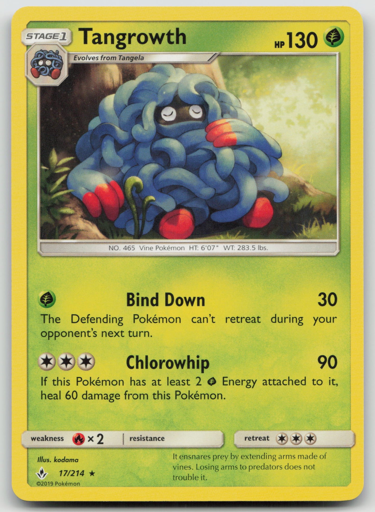 Tangrowth Rare Normal SM10 17/214 NM