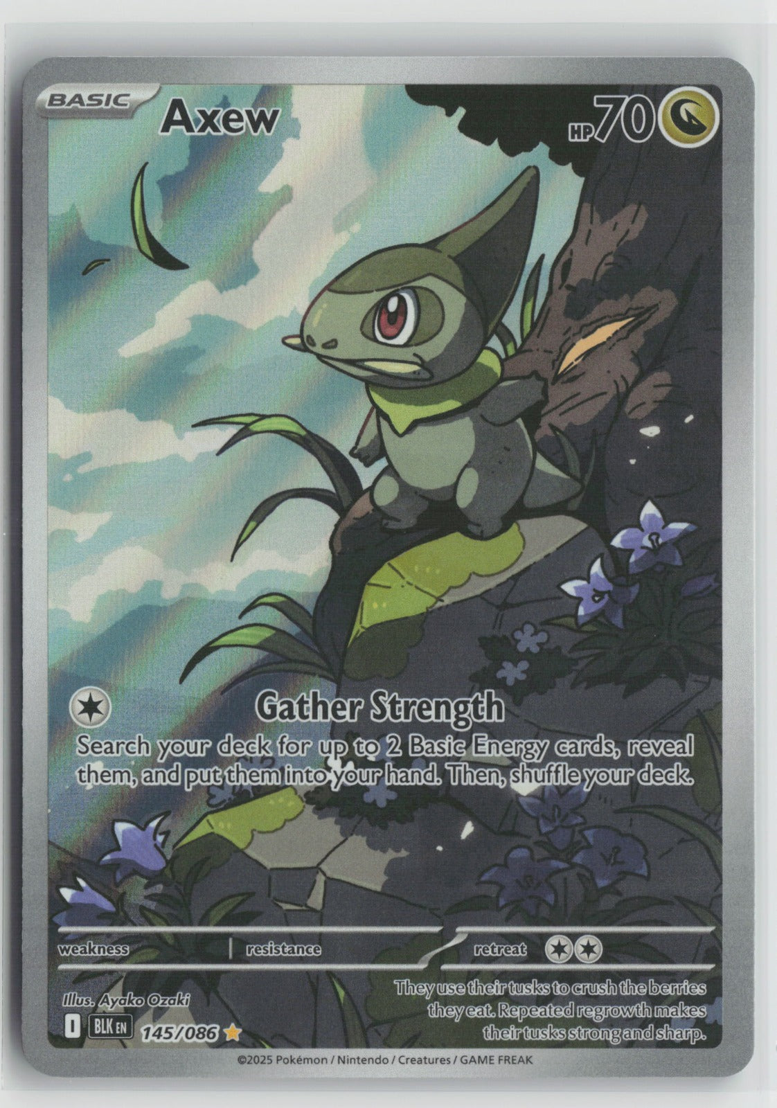 Axew Illustration Rare Holo BLK 145/086 NM