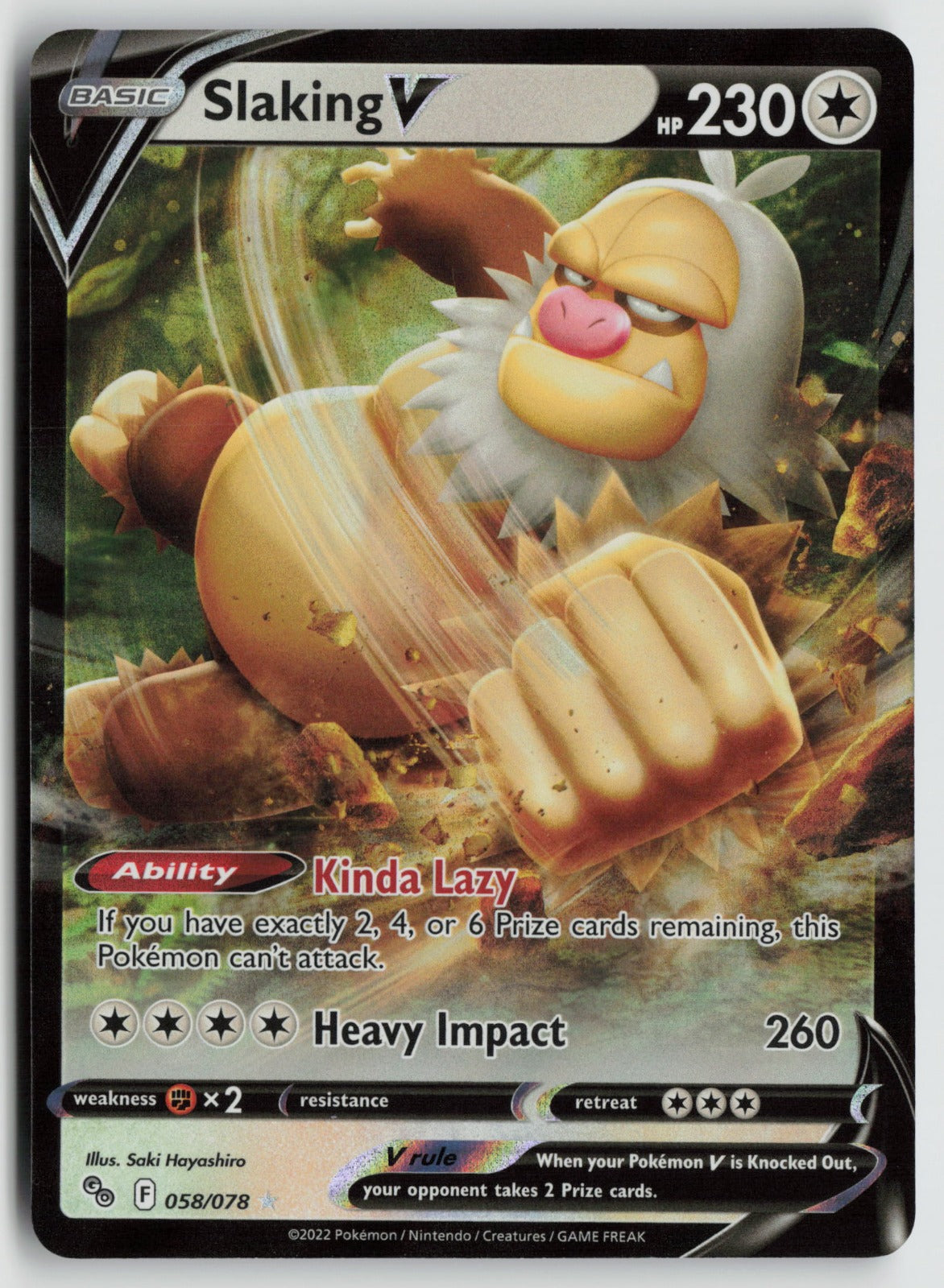 Slaking V Ultra Rare Holo PGO 058/078 NM