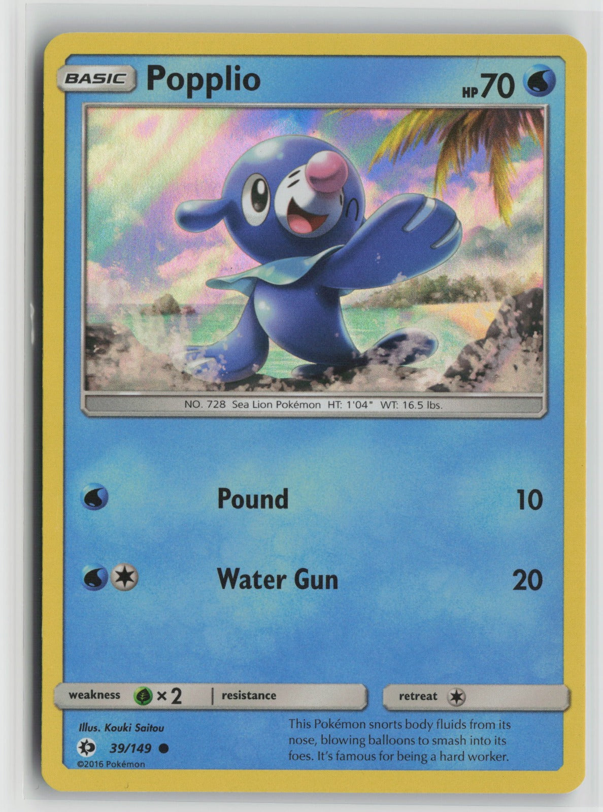 Popplio - 39/149 (Water Web Holo) Promo Holo MCAP 039/149 LP