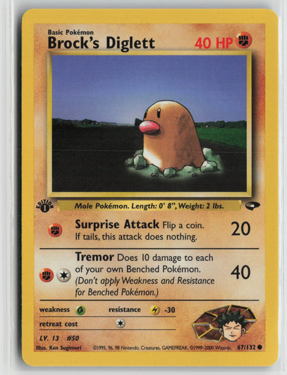 Brock's Diglett Common 1st Edition G2 067/132 NM