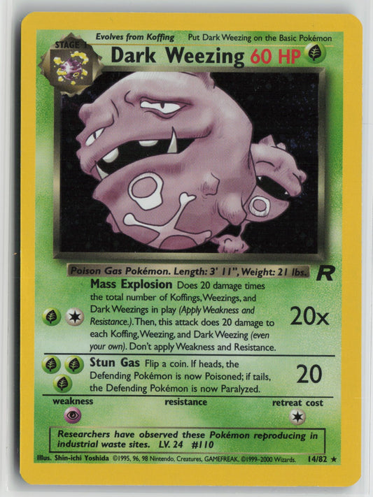 Dark Weezing (14) Holo Rare Unlimited TR 14/82 LP